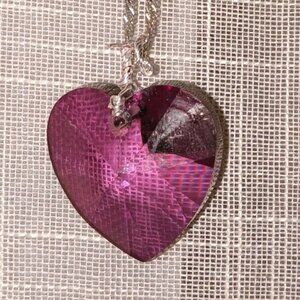 Amethyst 925 silver heart necklace